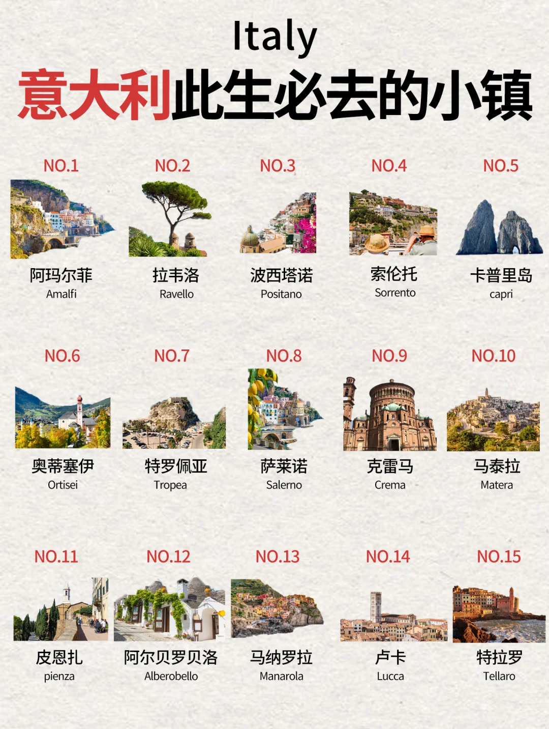 意大利此生必去的15个小镇 建议码住！