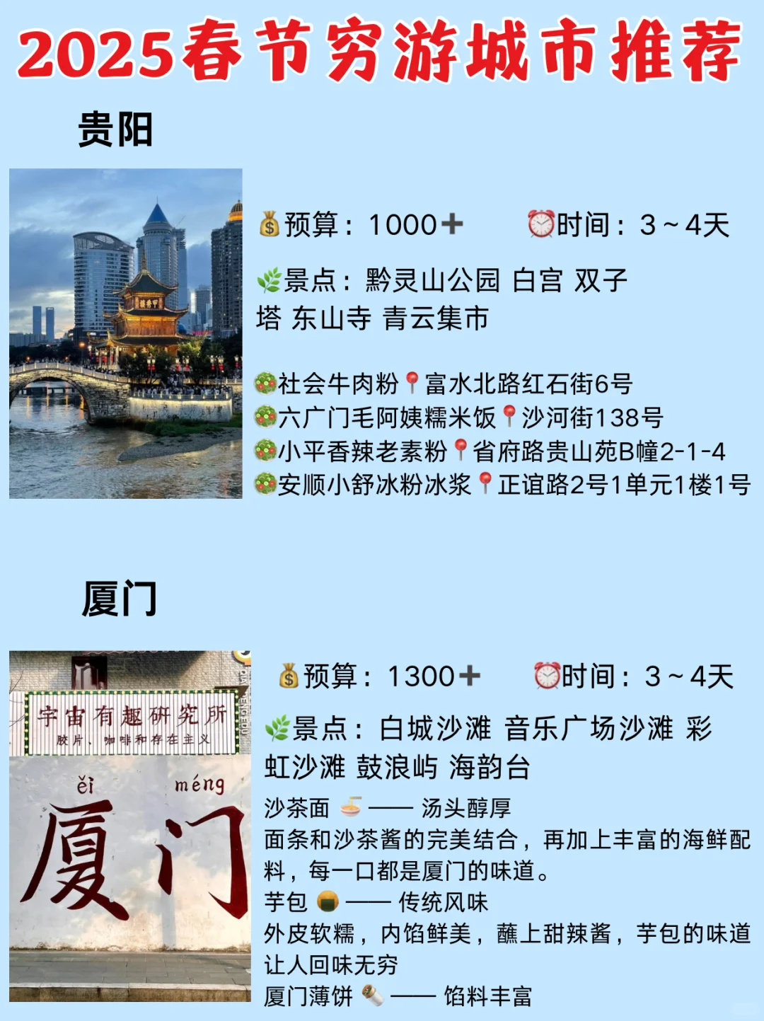 2025春节穷游城市推荐😎必看