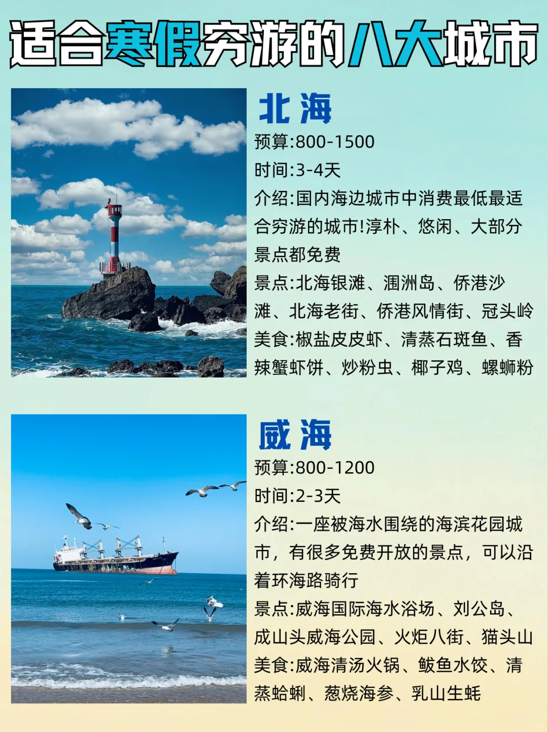 适合寒假“穷游”的八大城市✅千万别错过