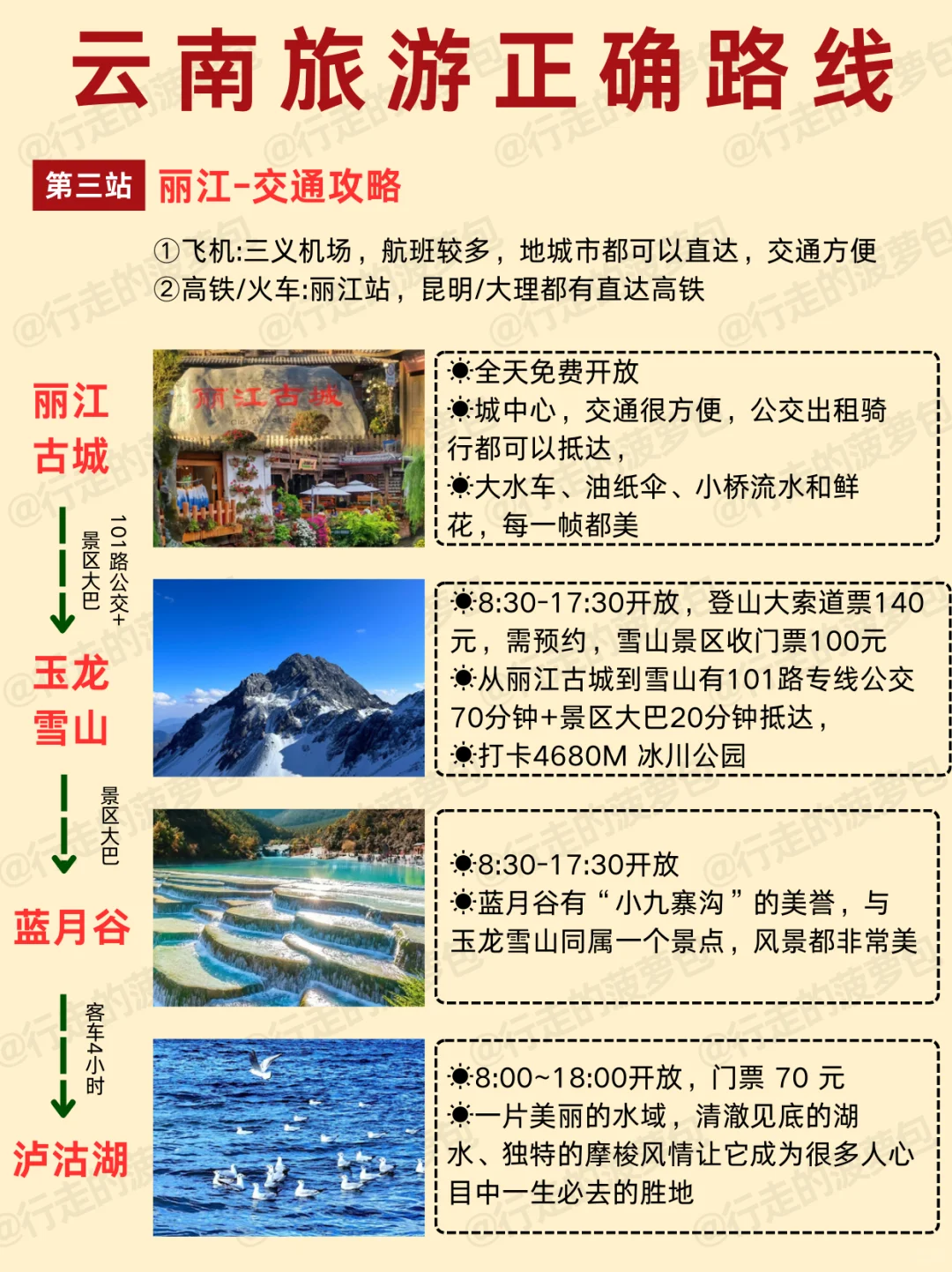 1-2月去云南旅游，顺序千万不要搞反啦！