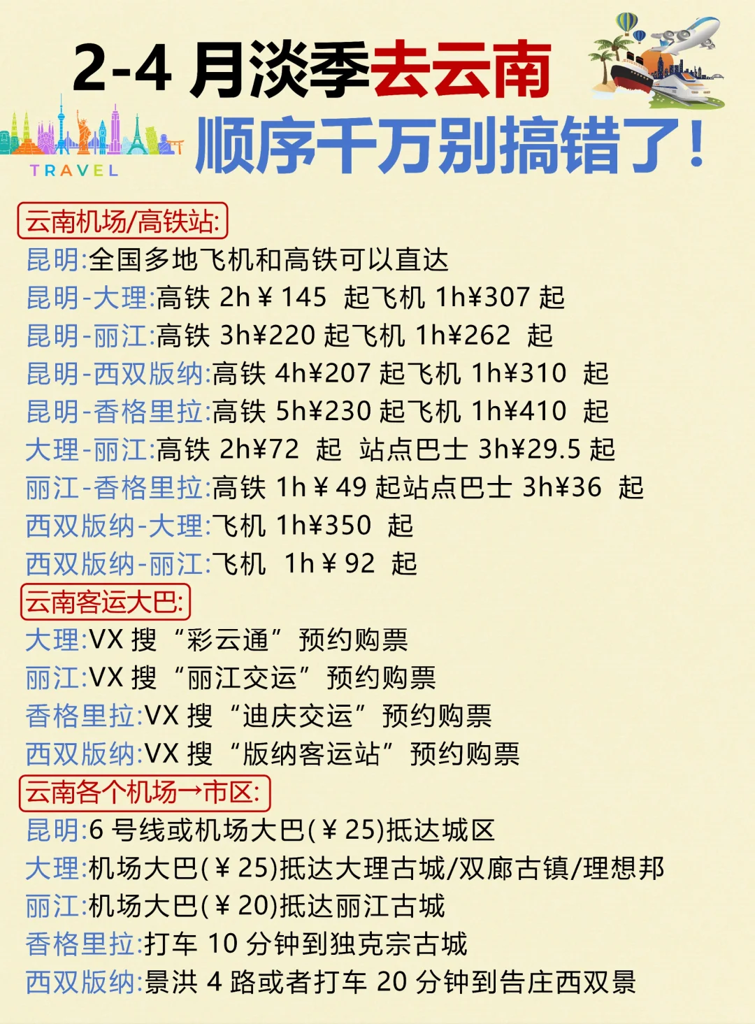 2-4月淡季云南旅游攻略！本地人大实话🙏