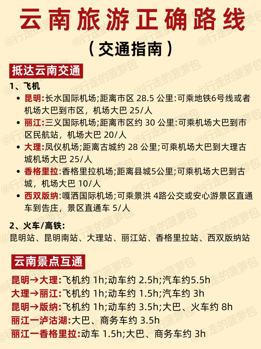 1-2月去云南旅游，顺序千万不要搞反啦！
