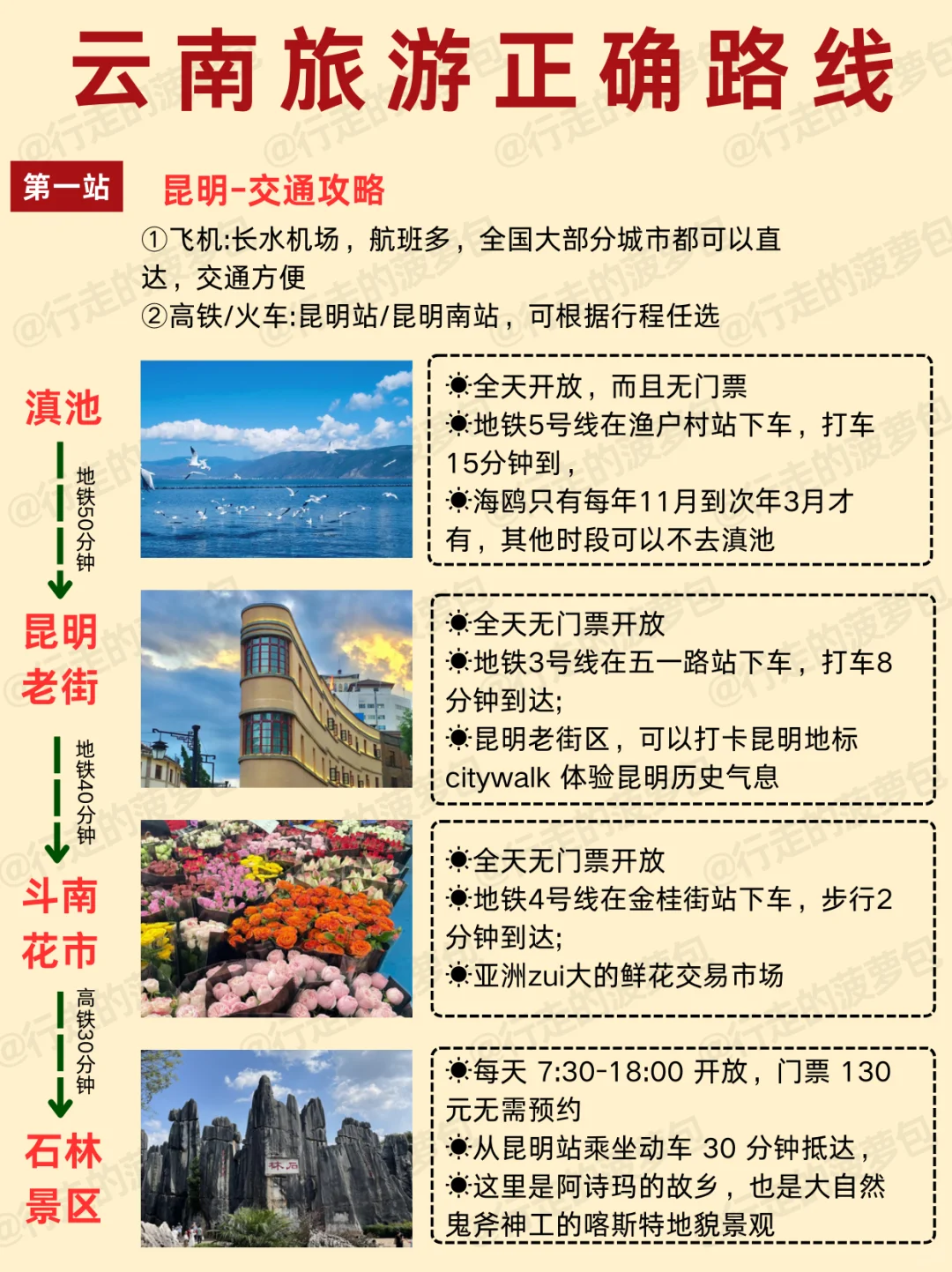 1-2月去云南旅游，顺序千万不要搞反啦！