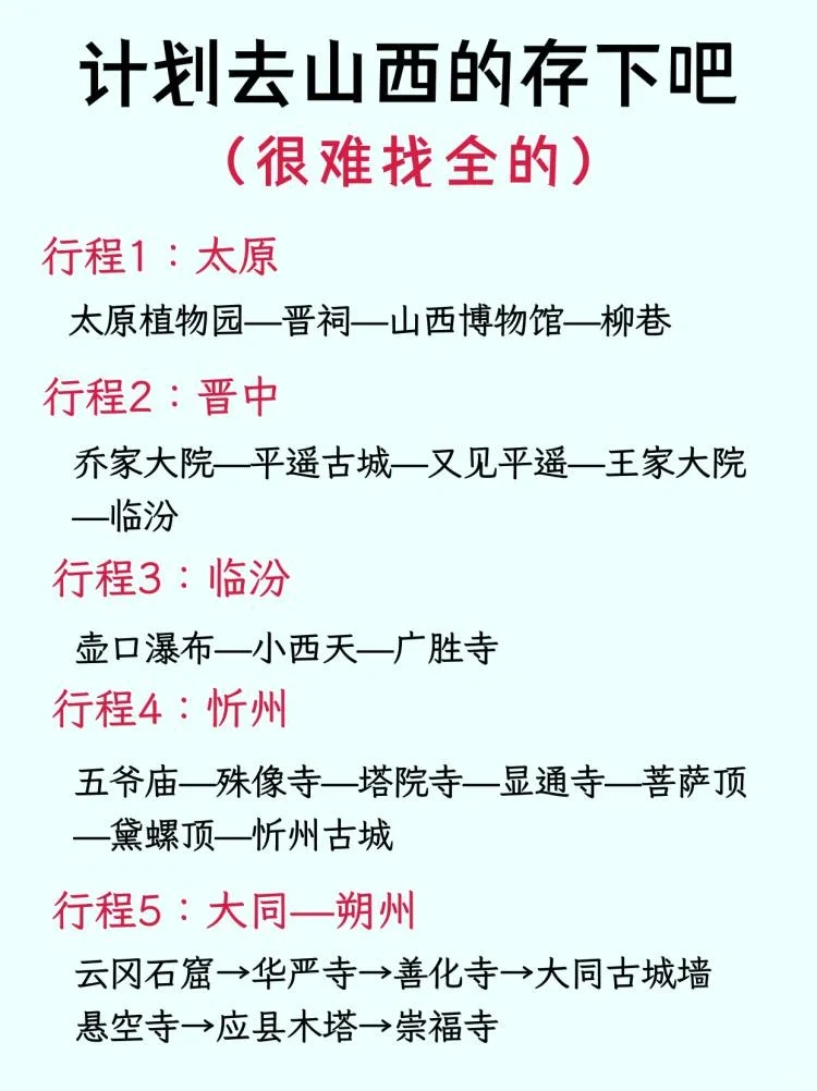 详细避坑攻略，送给2-3月份去山西旅游的