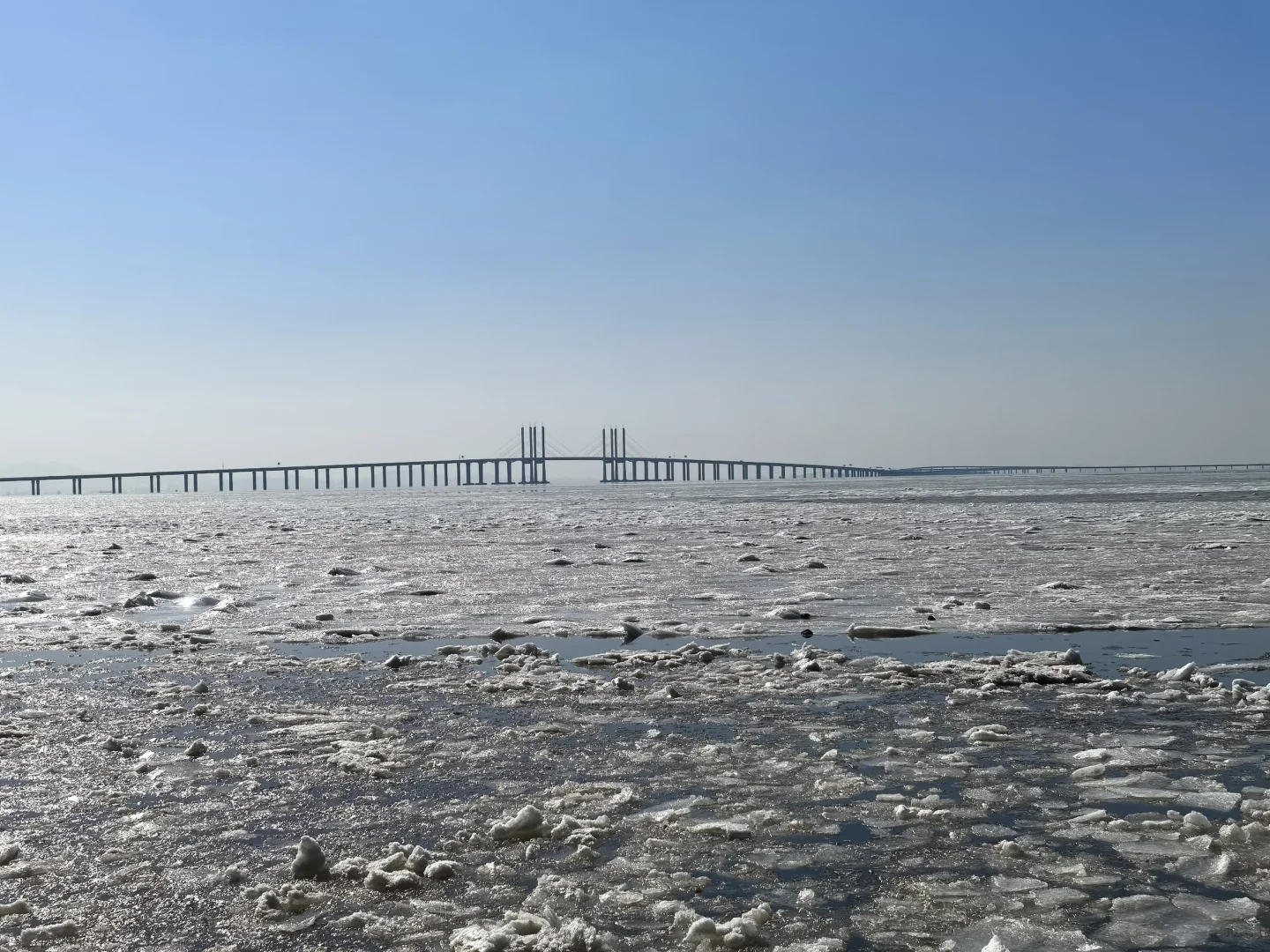 走，去看结冰的胶州湾