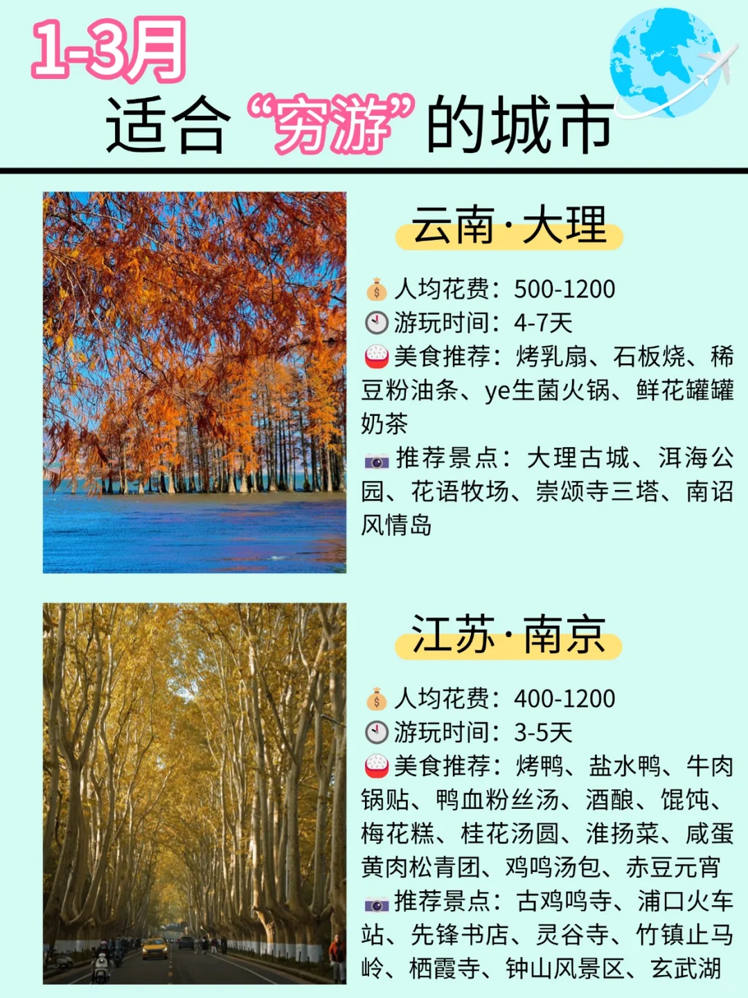 10个穷游城市推荐❗