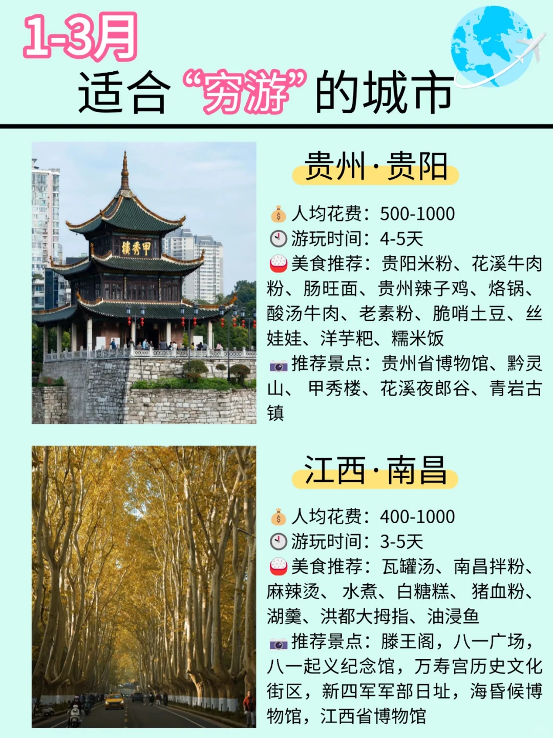 10个穷游城市推荐❗