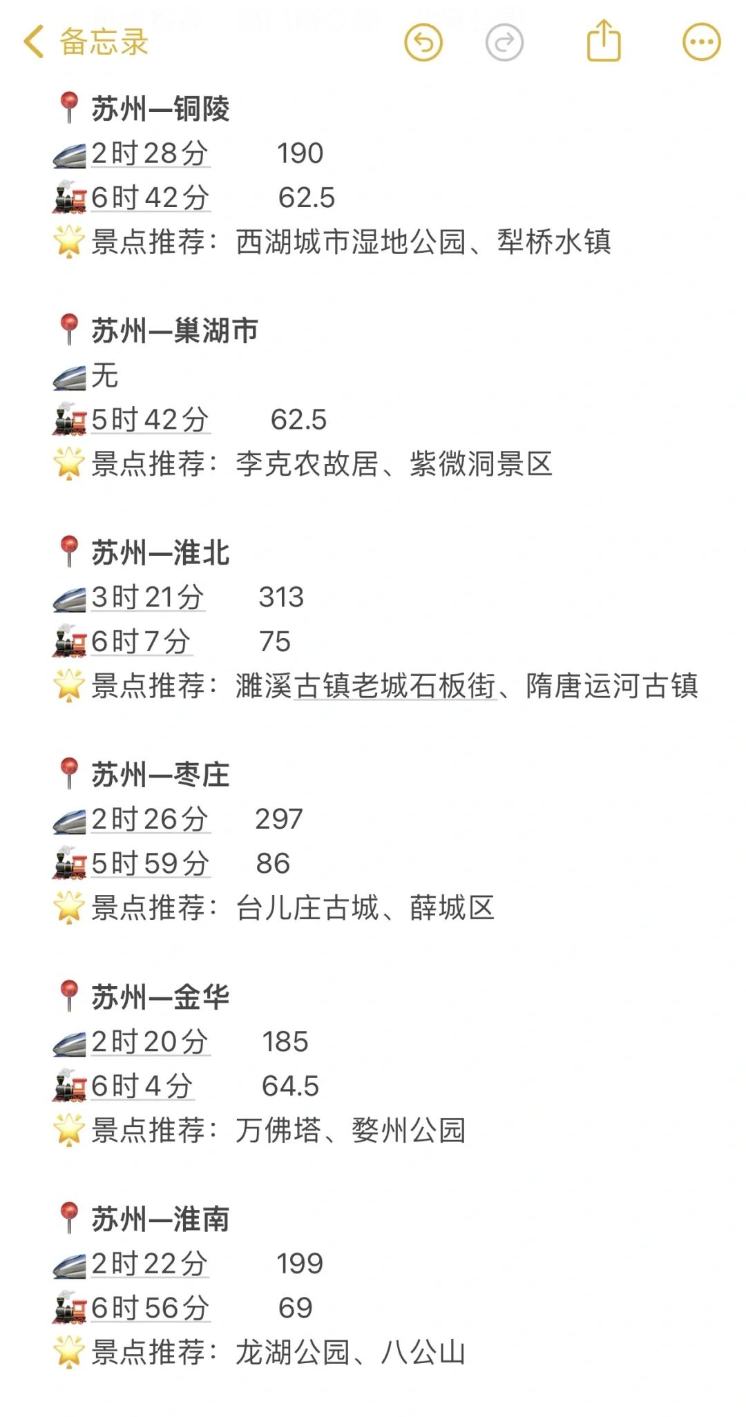 苏州100以内直达城市（周边游）更全版