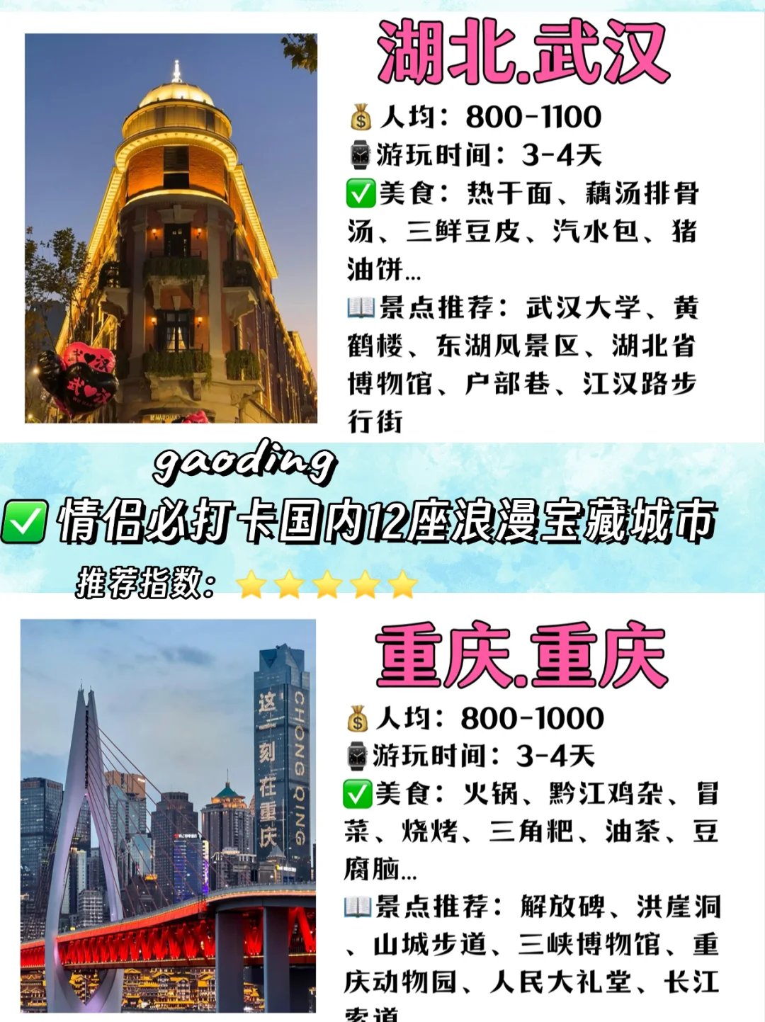 情侣必打卡国内12座浪漫宝藏城市