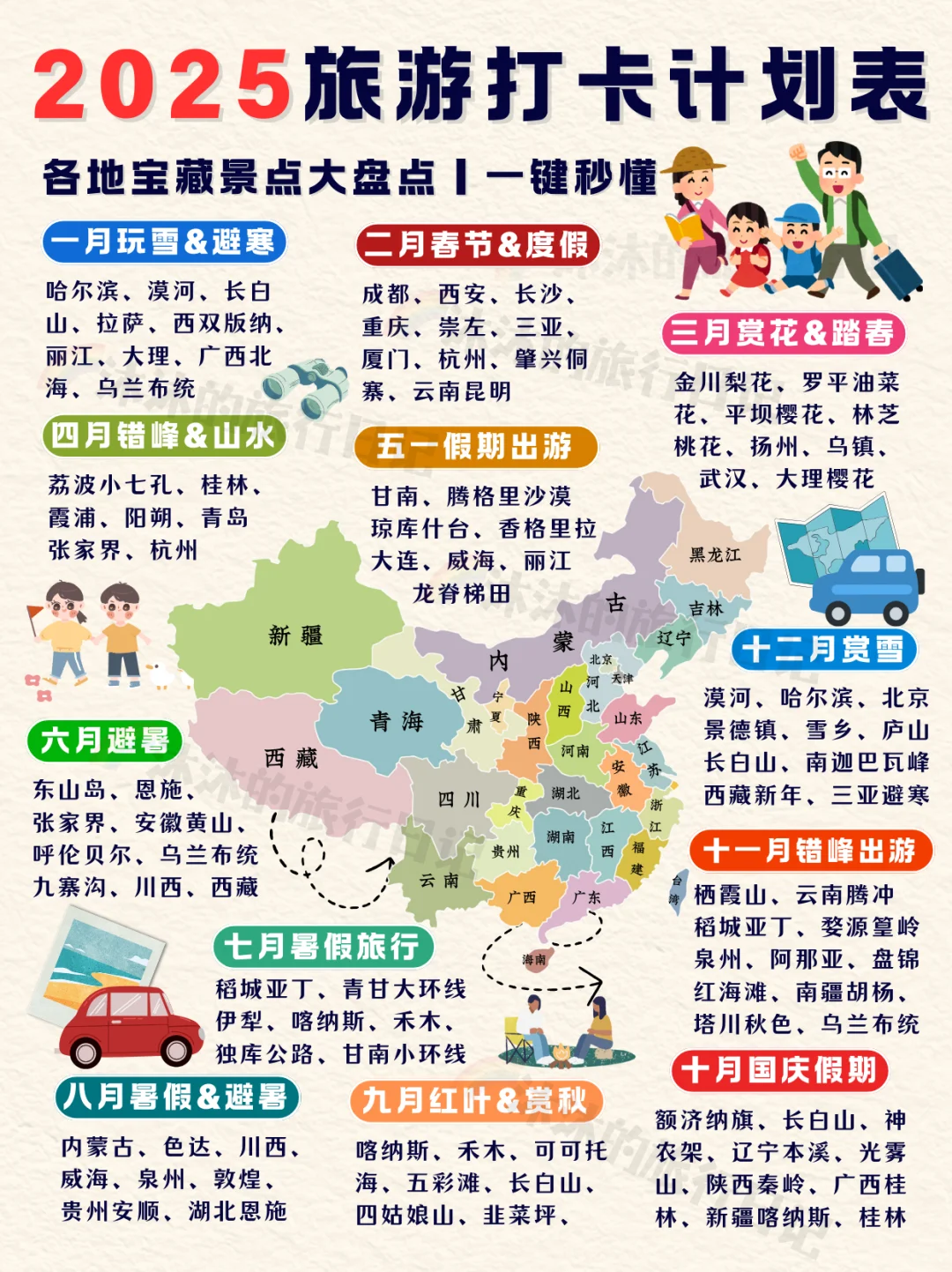 2025全年旅游计划来啦！码住让闺蜜带你去！