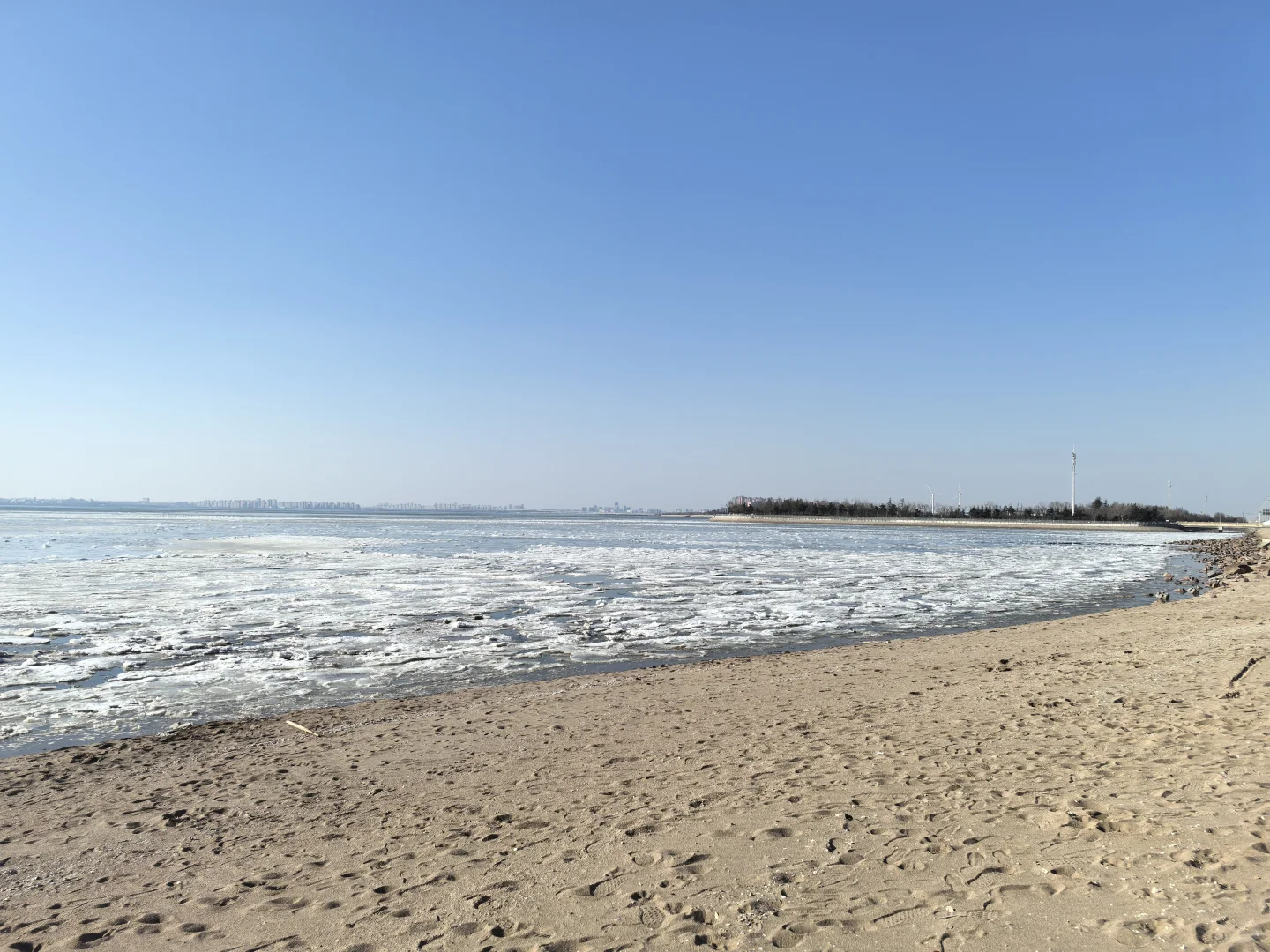 走，去看结冰的胶州湾