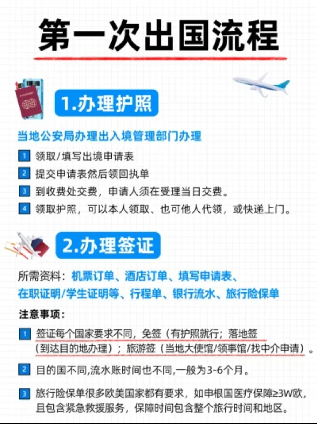 🌍第一次出国超全攻略，提前存下吧❗❗