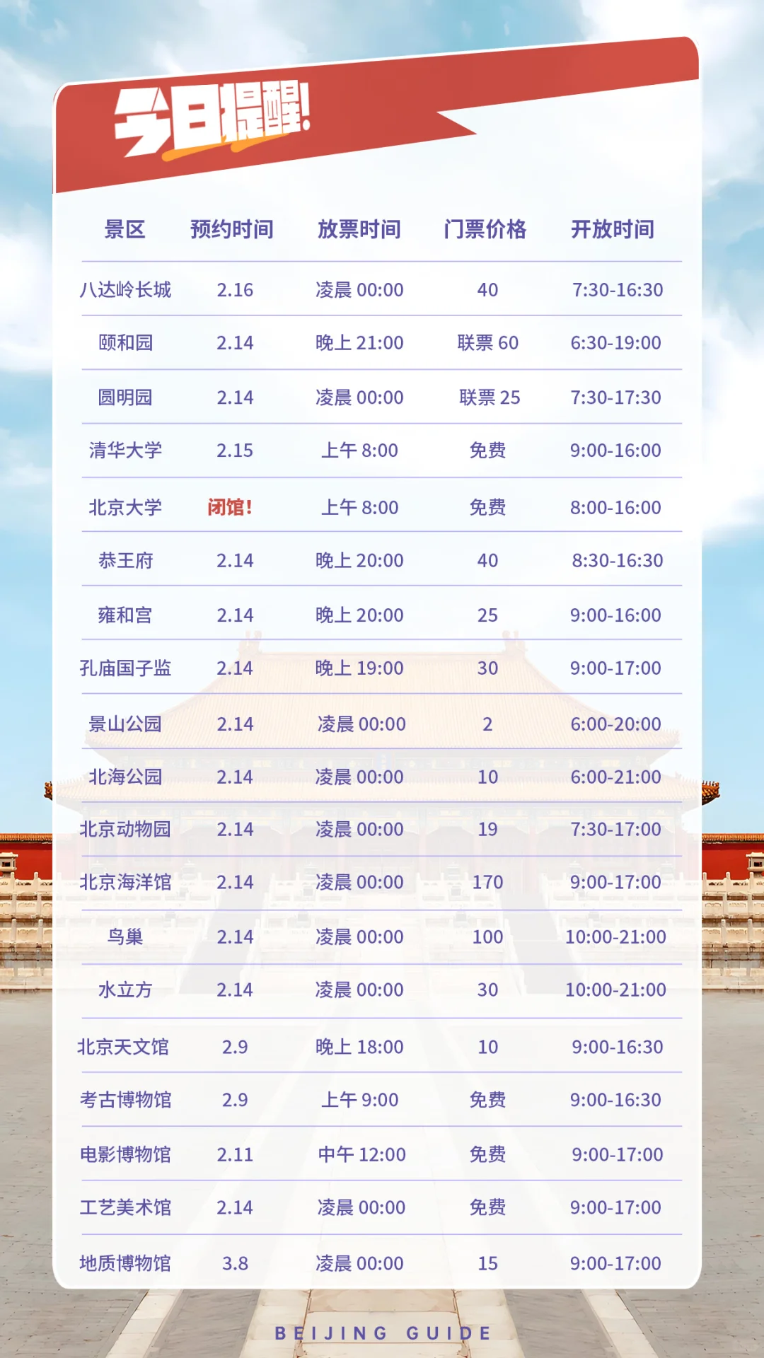 2.7 北京可预约景点时间