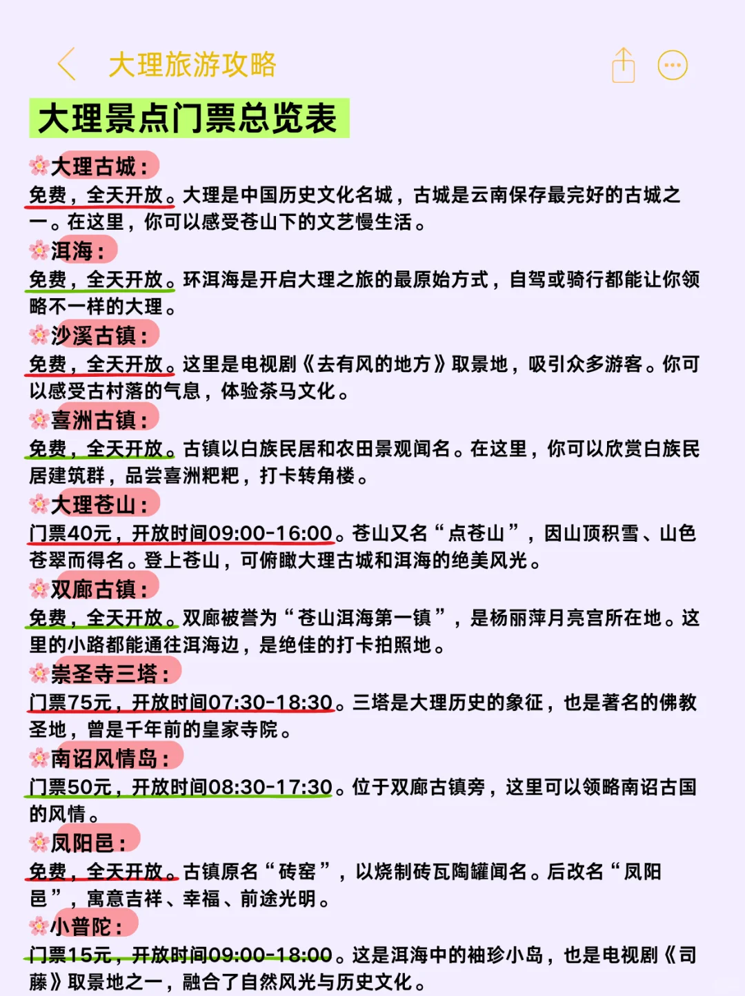 1-3月去大理保姆级旅游攻略👩一定要看完