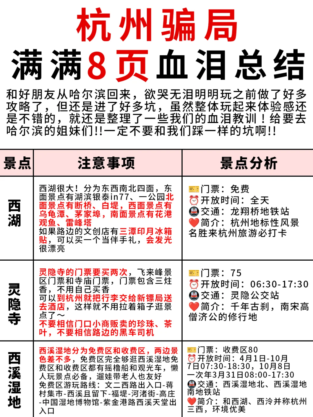 杭州旅游攻略❗️附正确游玩顺序+超全避坑
