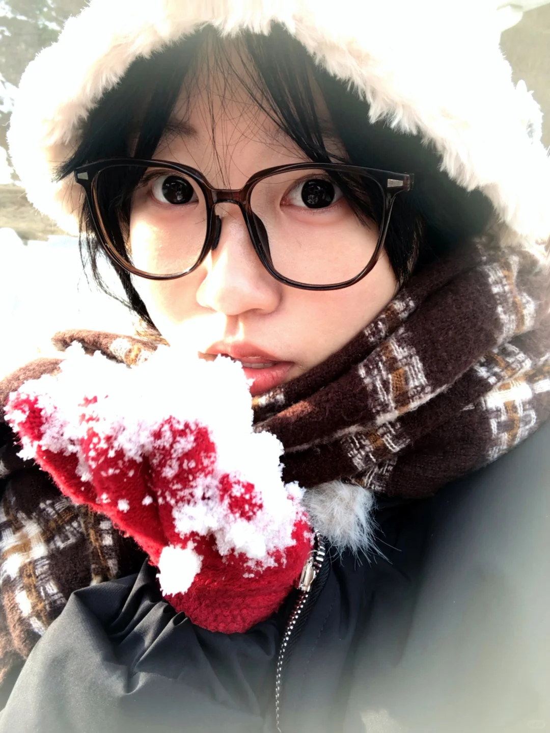 还好没去迟 南宫山还有雪！