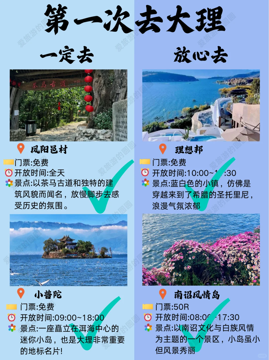 大理必去景点合集❗第一次去大理的存住💯