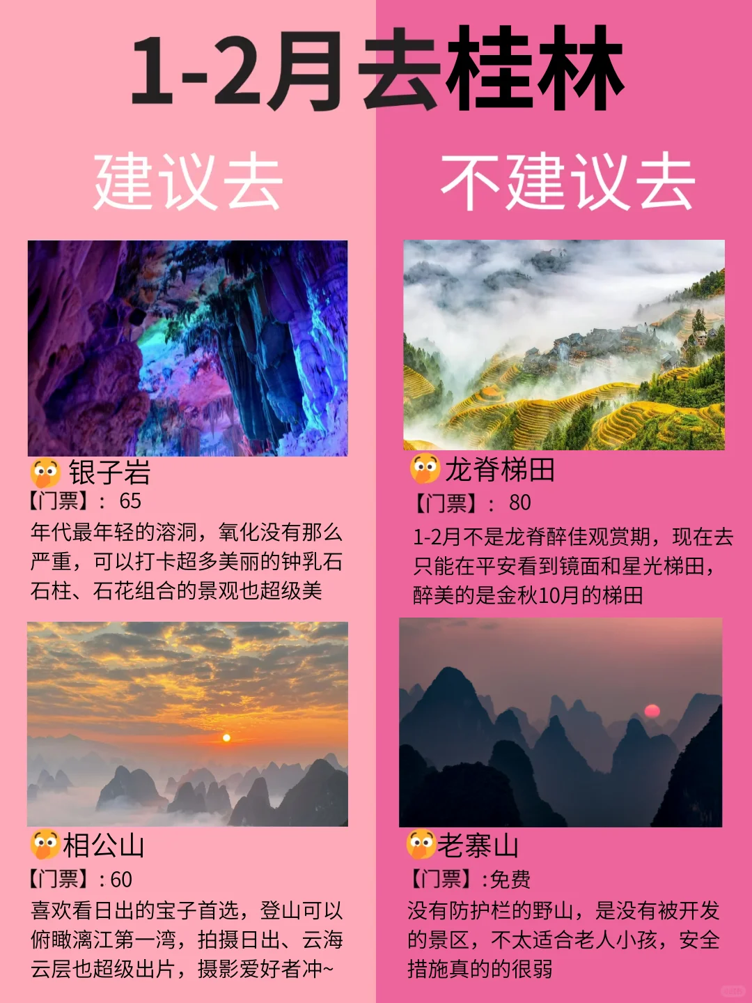 桂林2月景点红黑榜📍建议去🆚不建议去