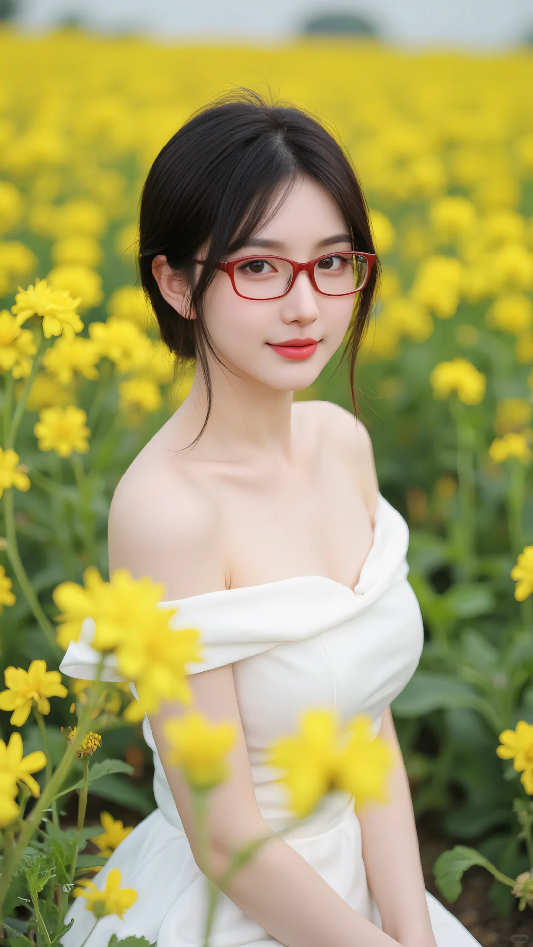 刚立春就有美女去油菜花里浪漫了