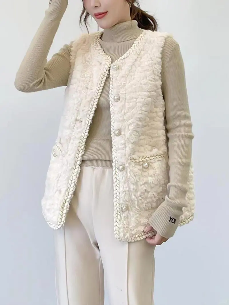 羊羔毛气质小香风马甲女外搭2023新款春