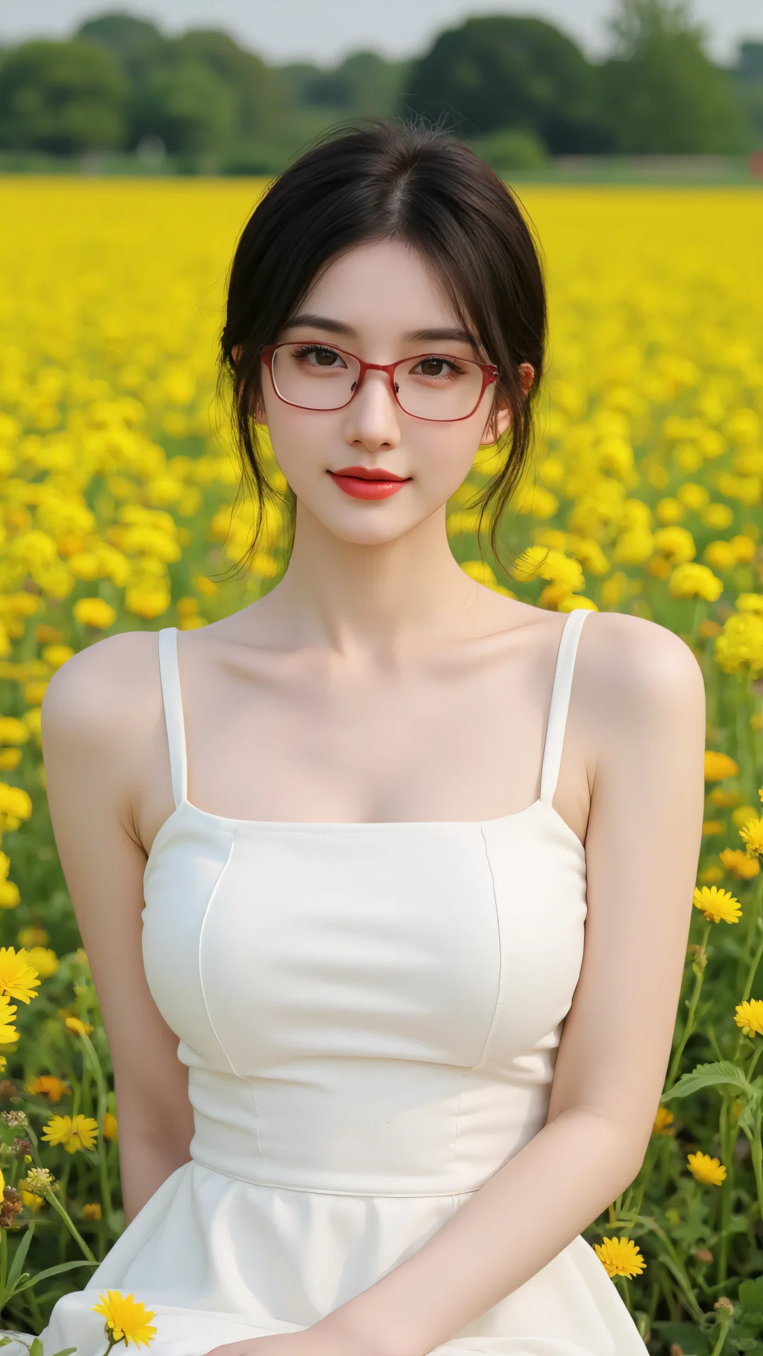 刚立春就有美女去油菜花里浪漫了