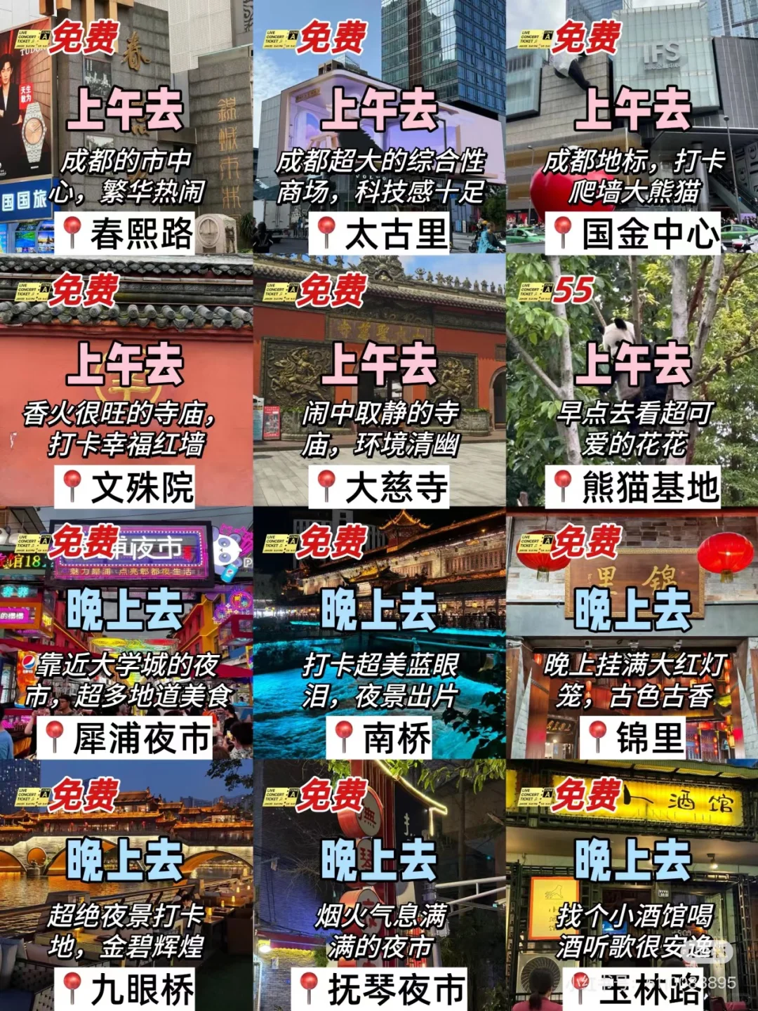 不可错过的成都自由行打卡点