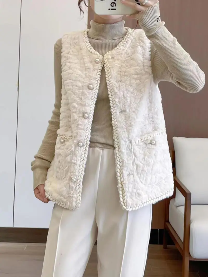 羊羔毛气质小香风马甲女外搭2023新款春