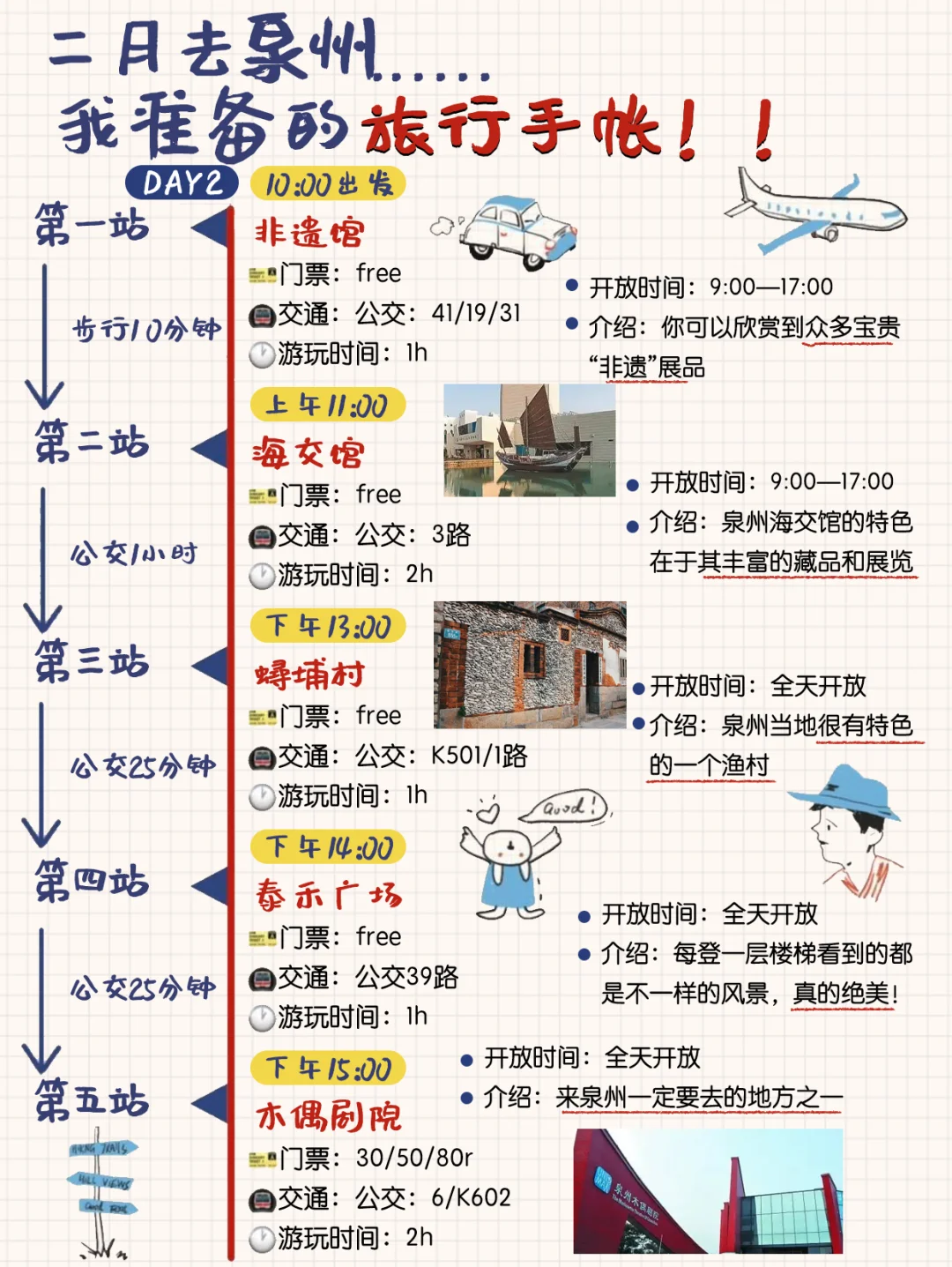 泉州超详细🥰特种兵旅游攻略（手绘版)