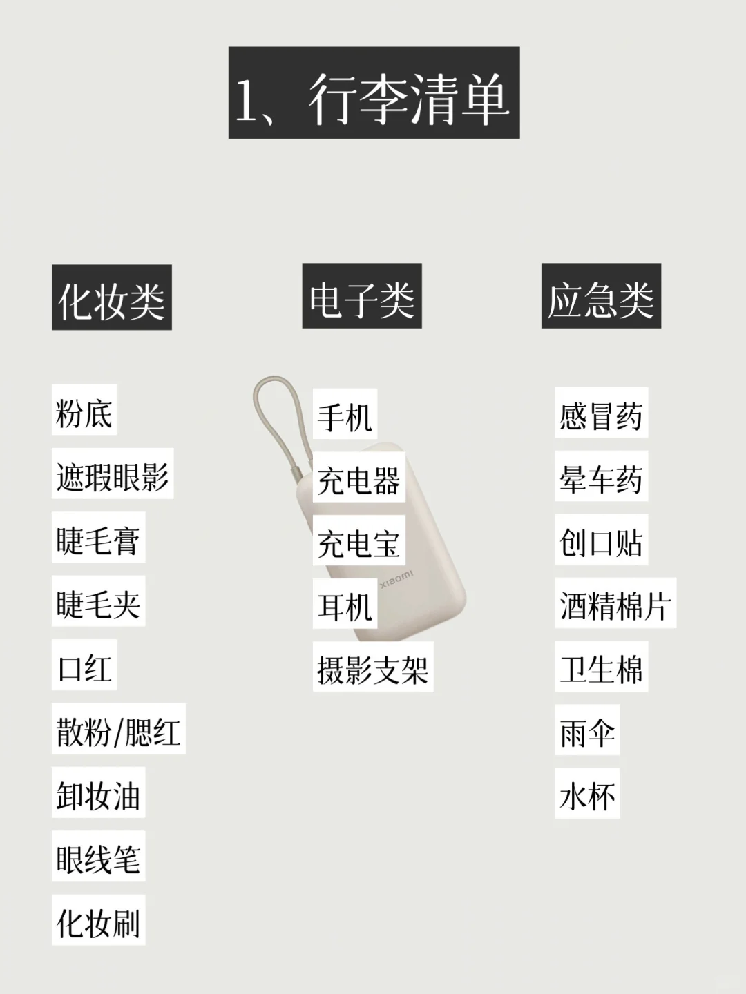 极简｜女生旅行清单，对着检查就完事✌️