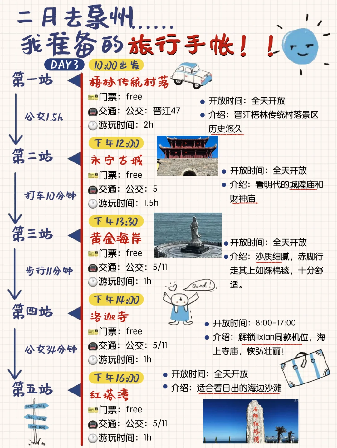 泉州超详细🥰特种兵旅游攻略（手绘版)