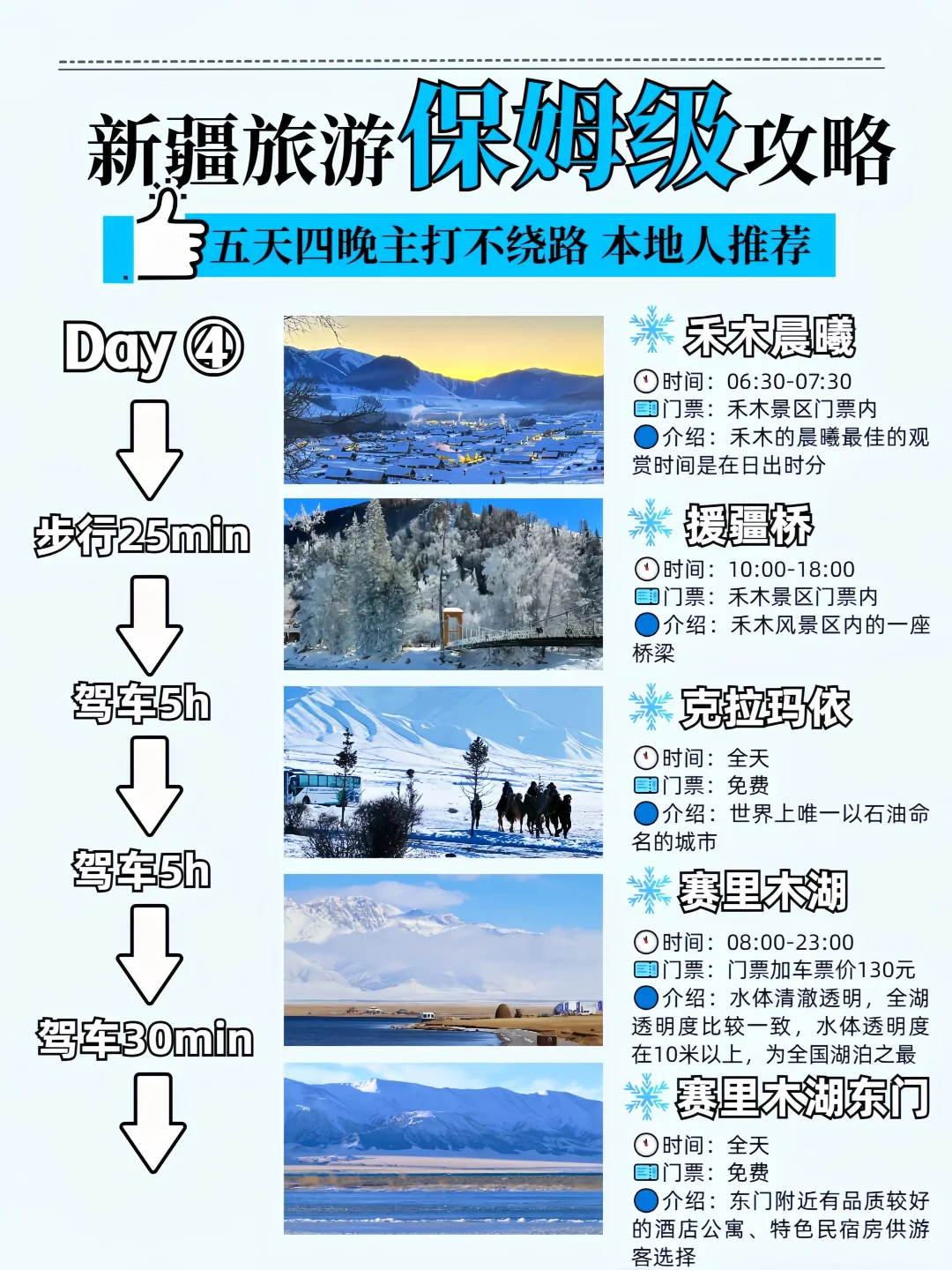 新疆5天4夜旅游路线推荐📍保姆级攻略