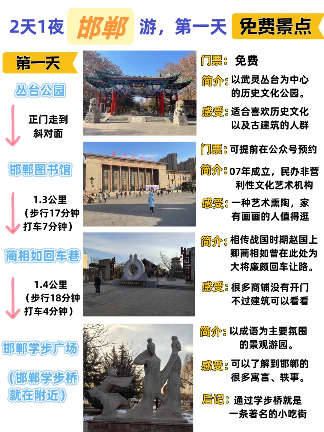 邯郸三天两夜旅游攻略