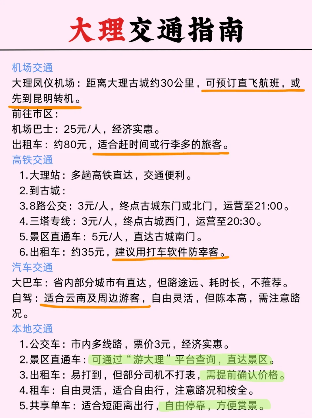 大理旅游地图攻略🗺️一图秒懂大理🤗