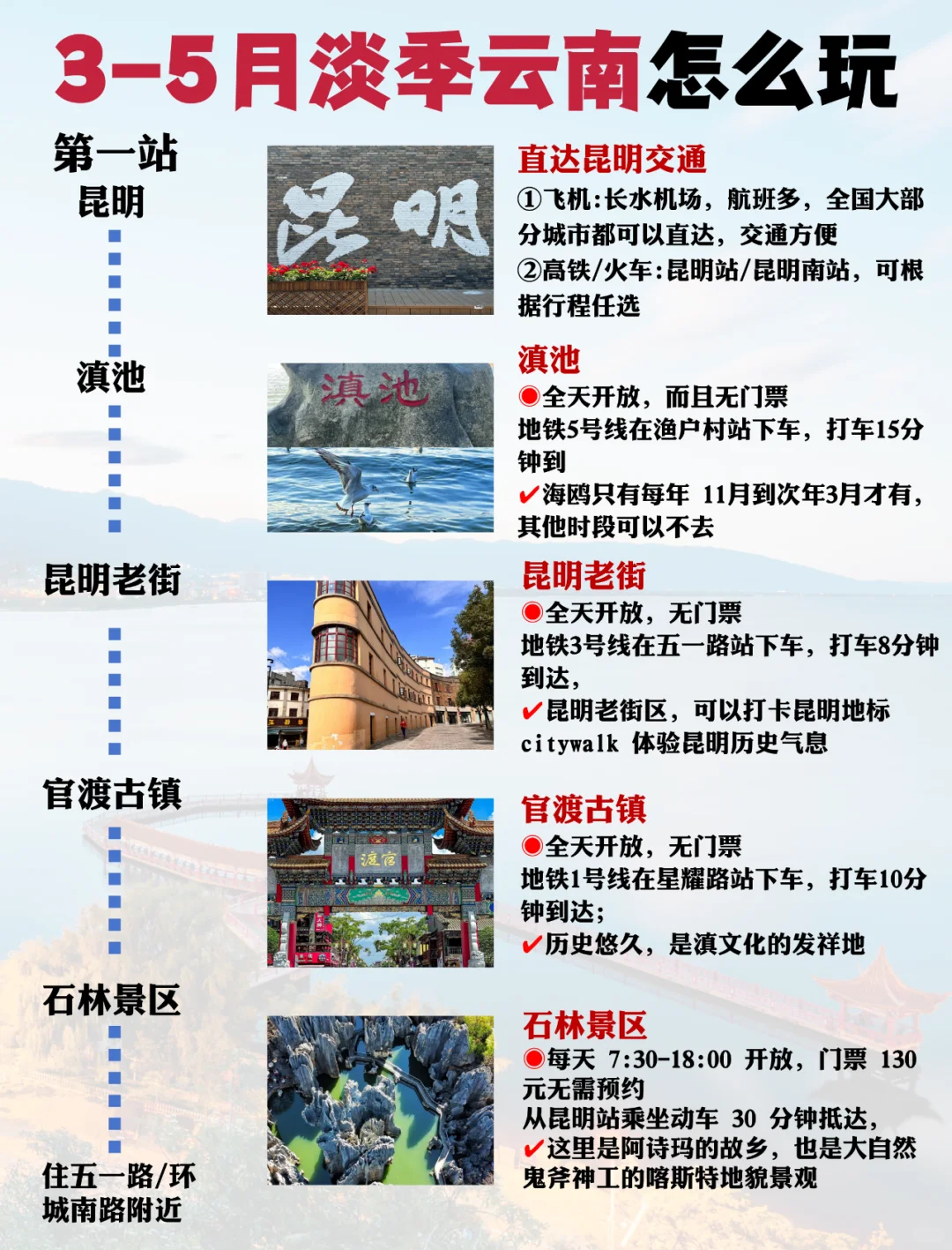3-5月淡季云南旅游！顺序千万别搞反了🙏
