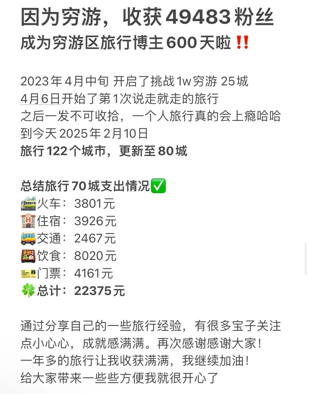 旅行一年多，收获了4.9w....