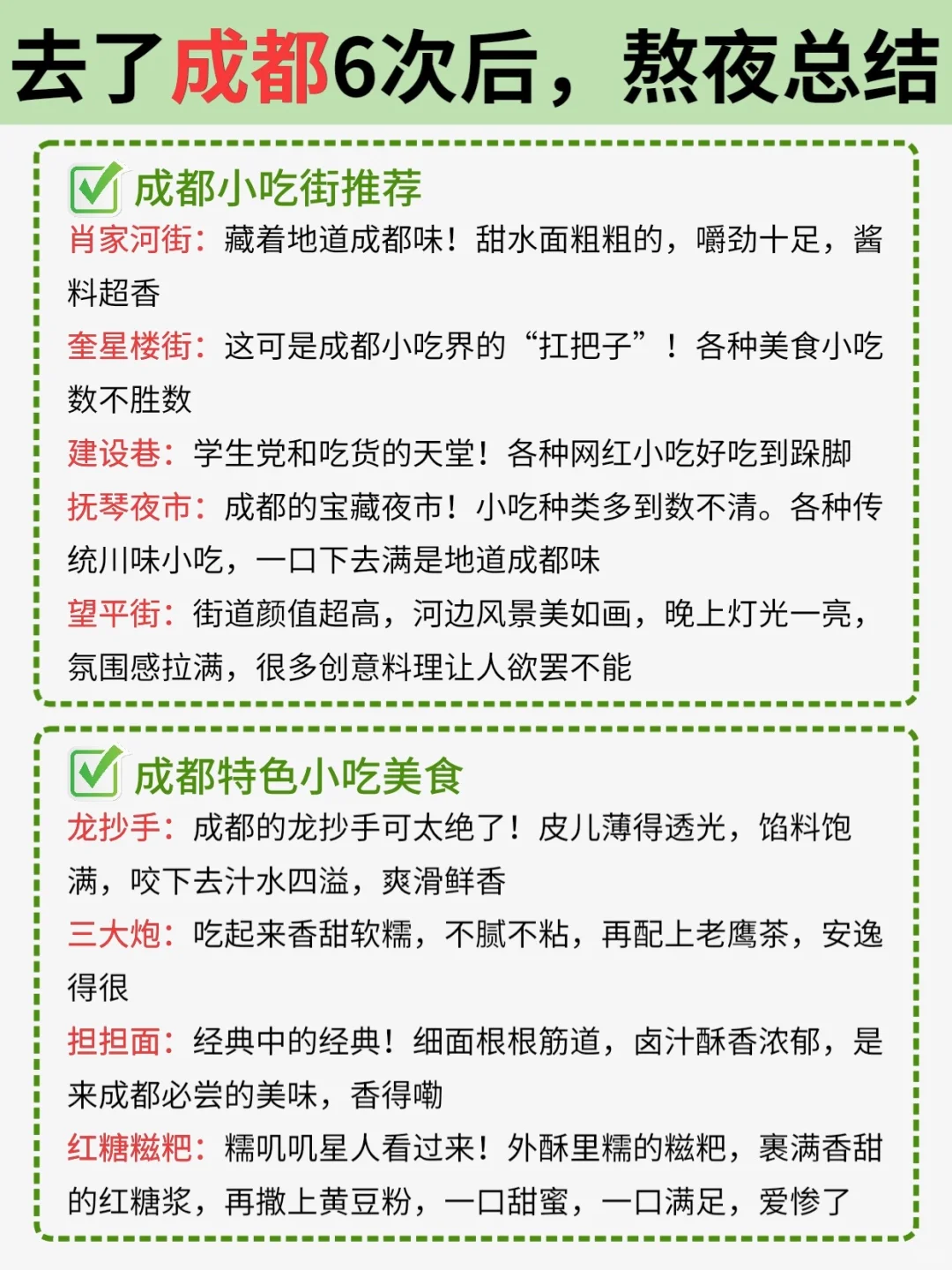 去了6次的成都旅游攻略，姐妹们直接抄作业