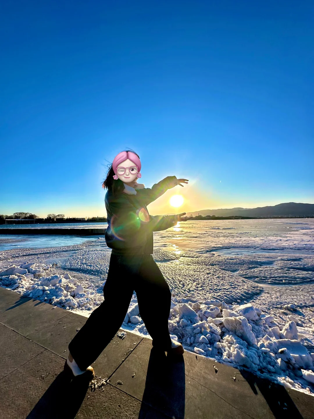 是太原❗️媲美阿那亚的冰河落日🌇新年打卡地