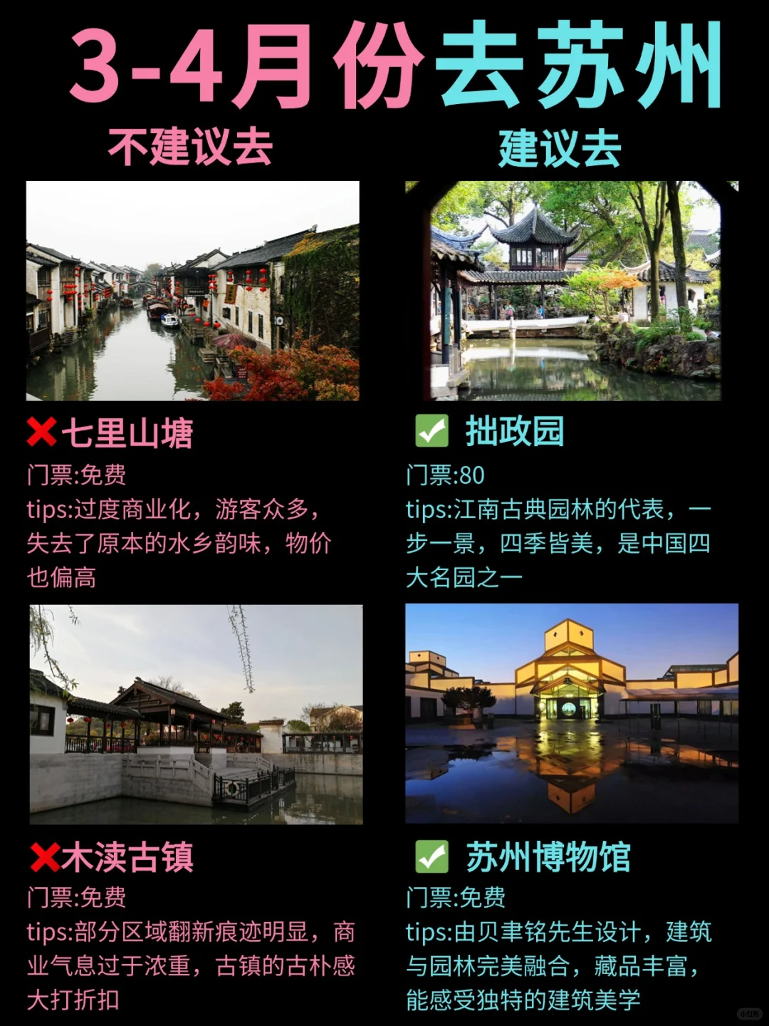 3-4月来苏州旅游，土著整理景点红黑榜👊