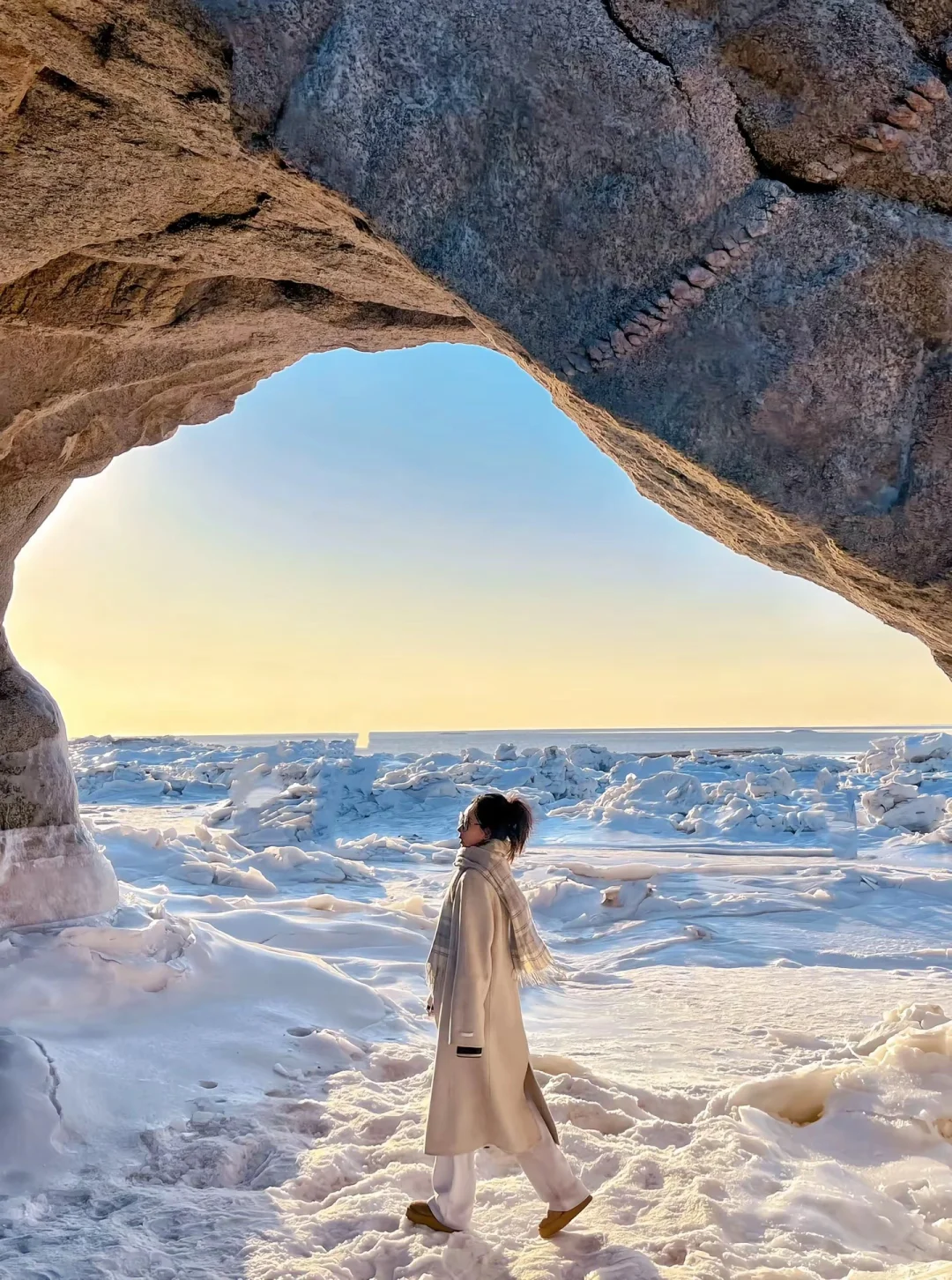 在营口冰岛看冰封橘子海日落 超美