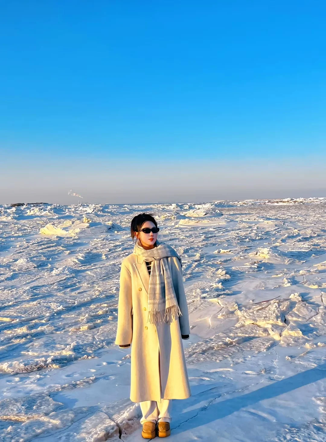 在营口冰岛看冰封橘子海日落 超美