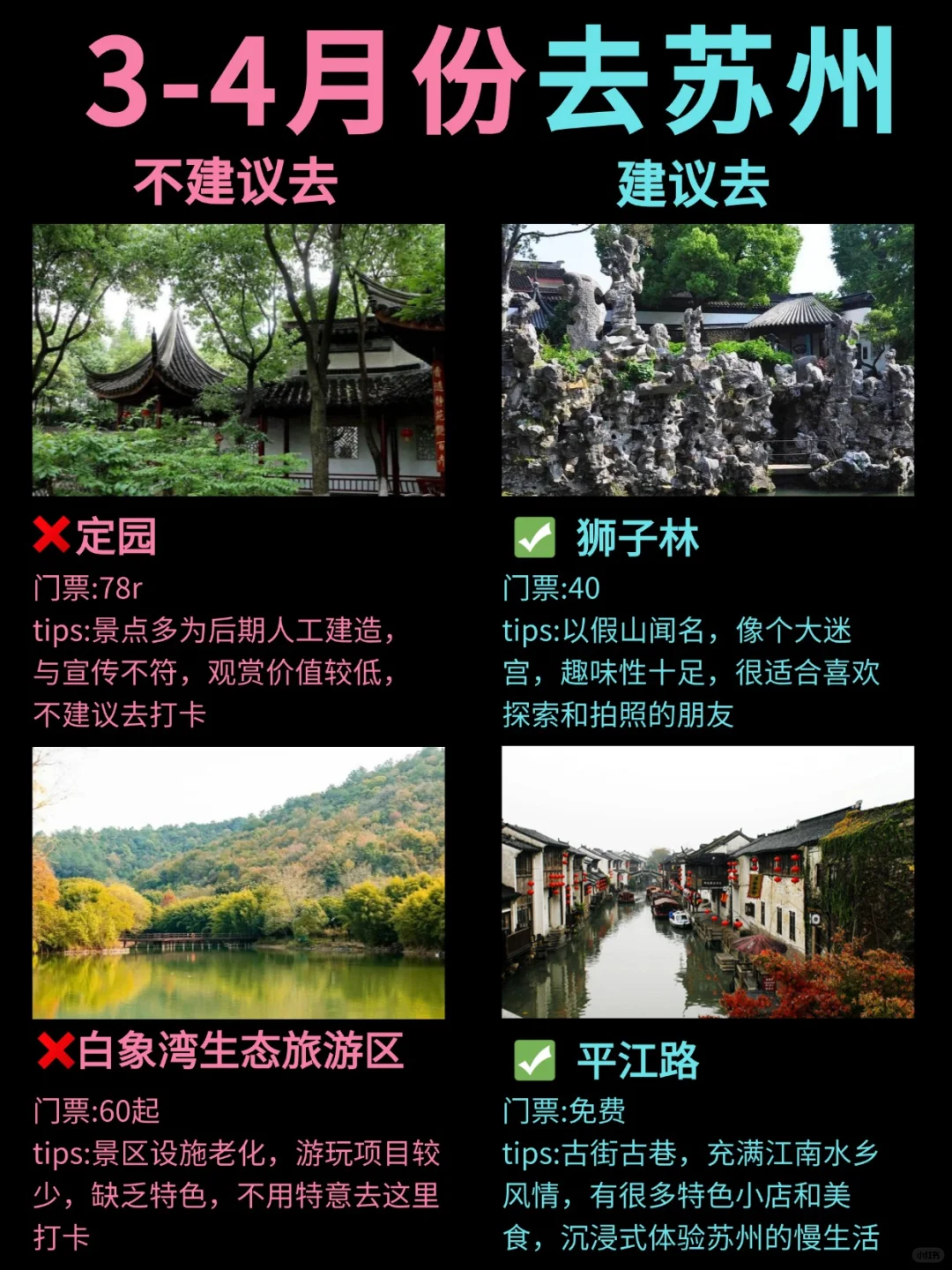 3-4月来苏州旅游，土著整理景点红黑榜👊