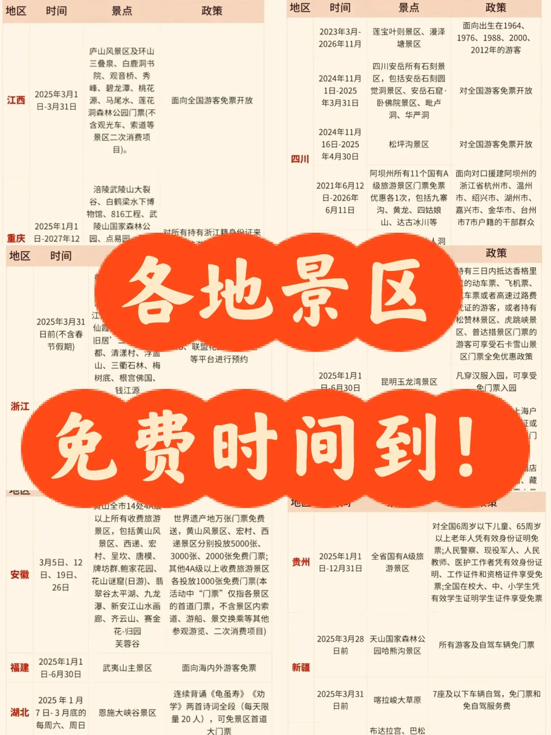 春回大地，景区免票时间到❗️❗️ ❗️