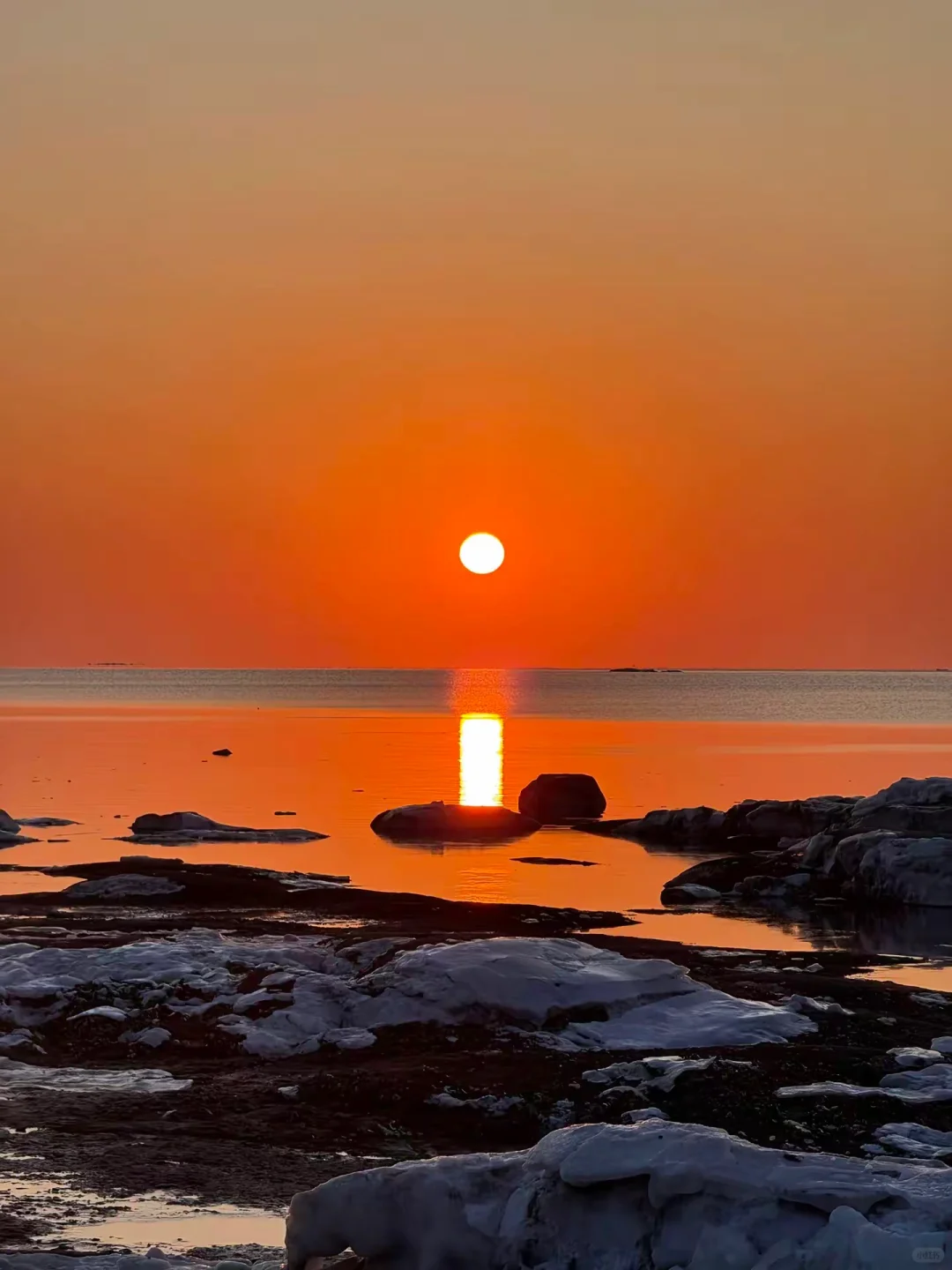 在营口冰岛看冰封橘子海日落 超美