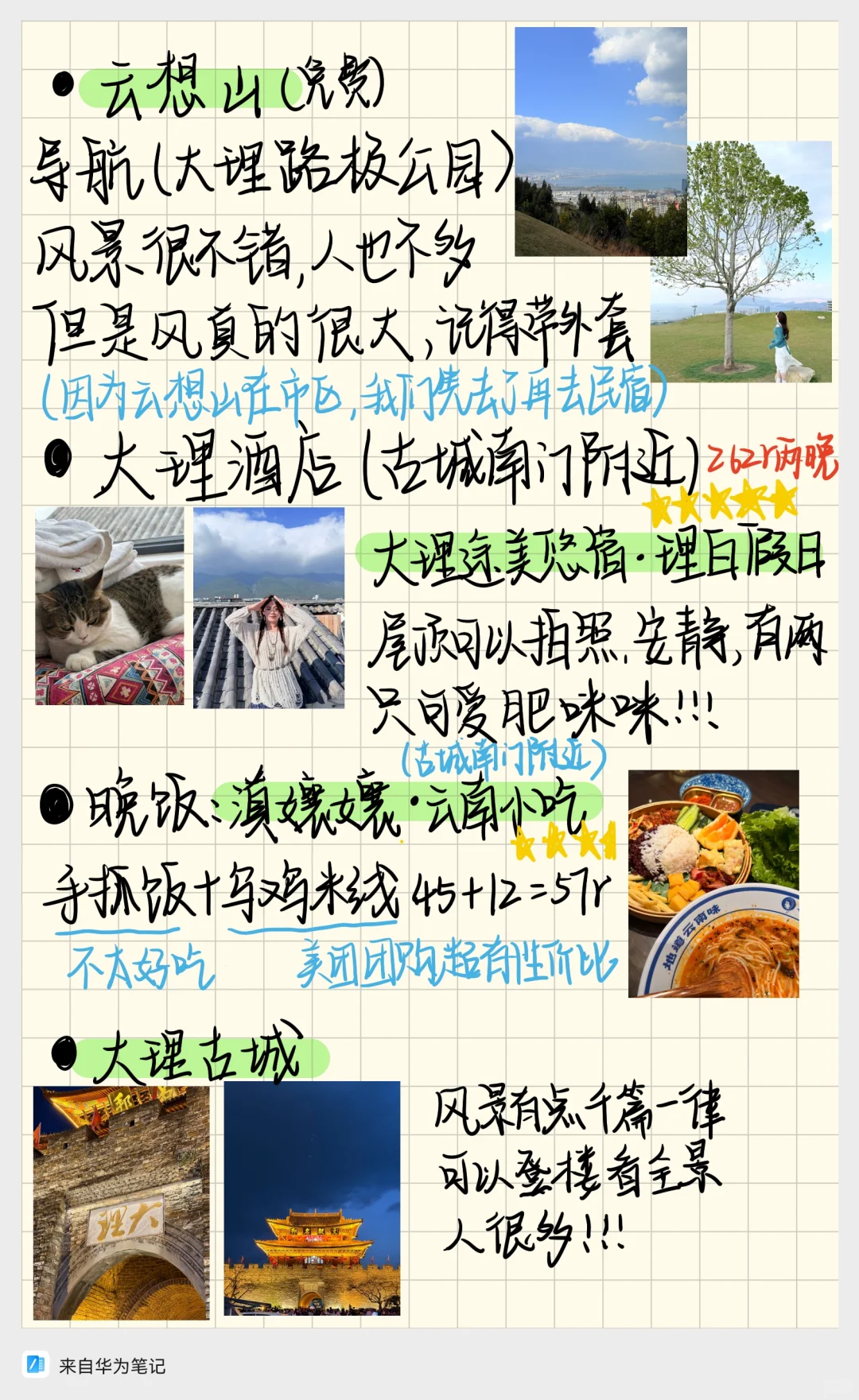 云南女大7天6晚旅游攻略