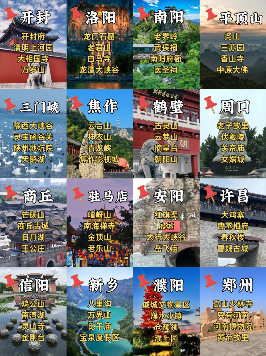 一张图玩转河南景点❗旅游不再人挤人🔥