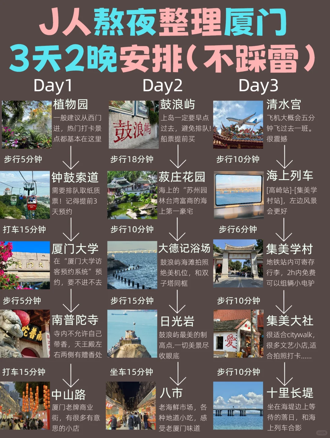 J人亲手整理/厦门攻略/三天两夜精华版攻略