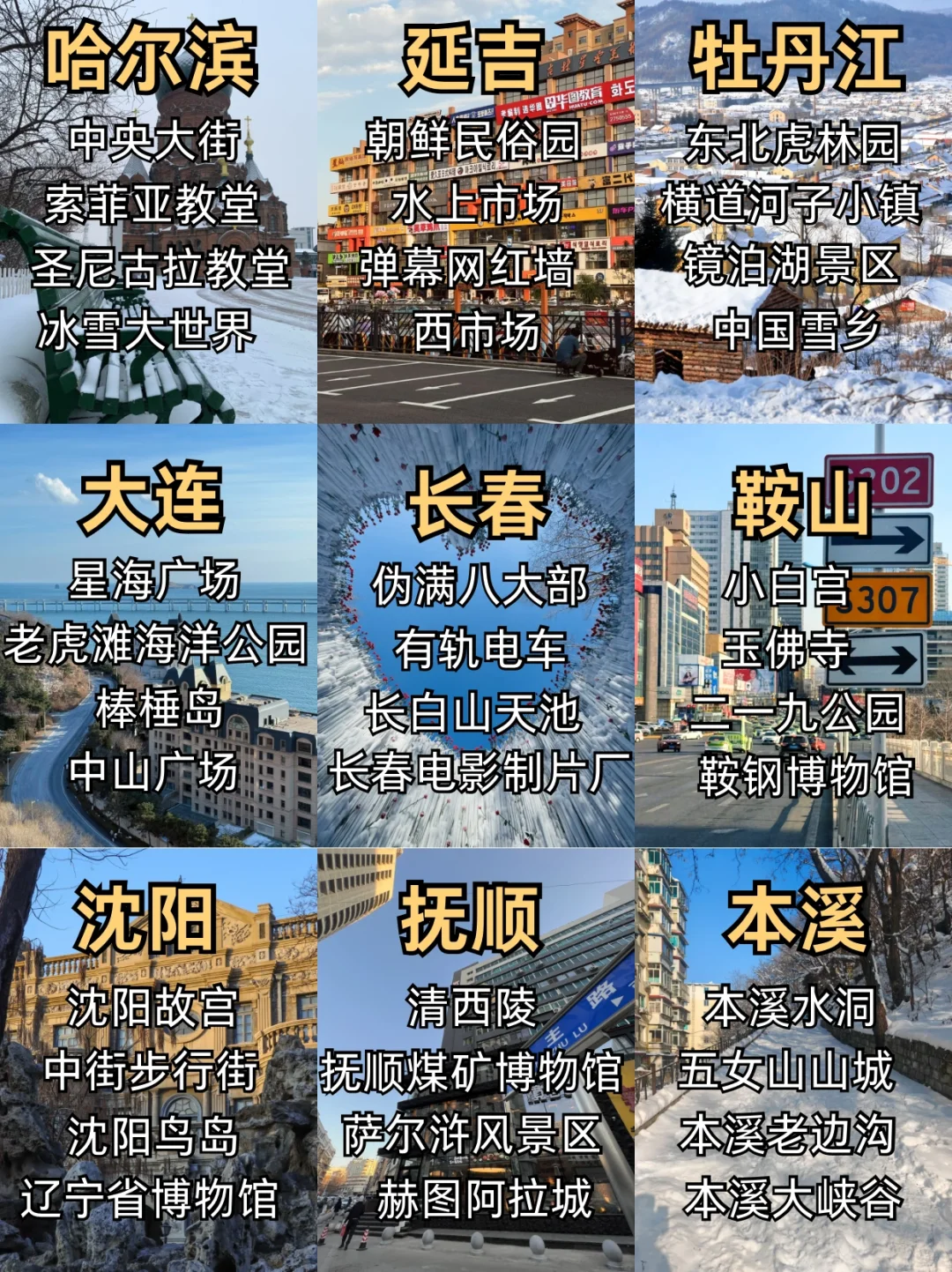 东北9️⃣个最值得去的城市|东北旅行攻略请看