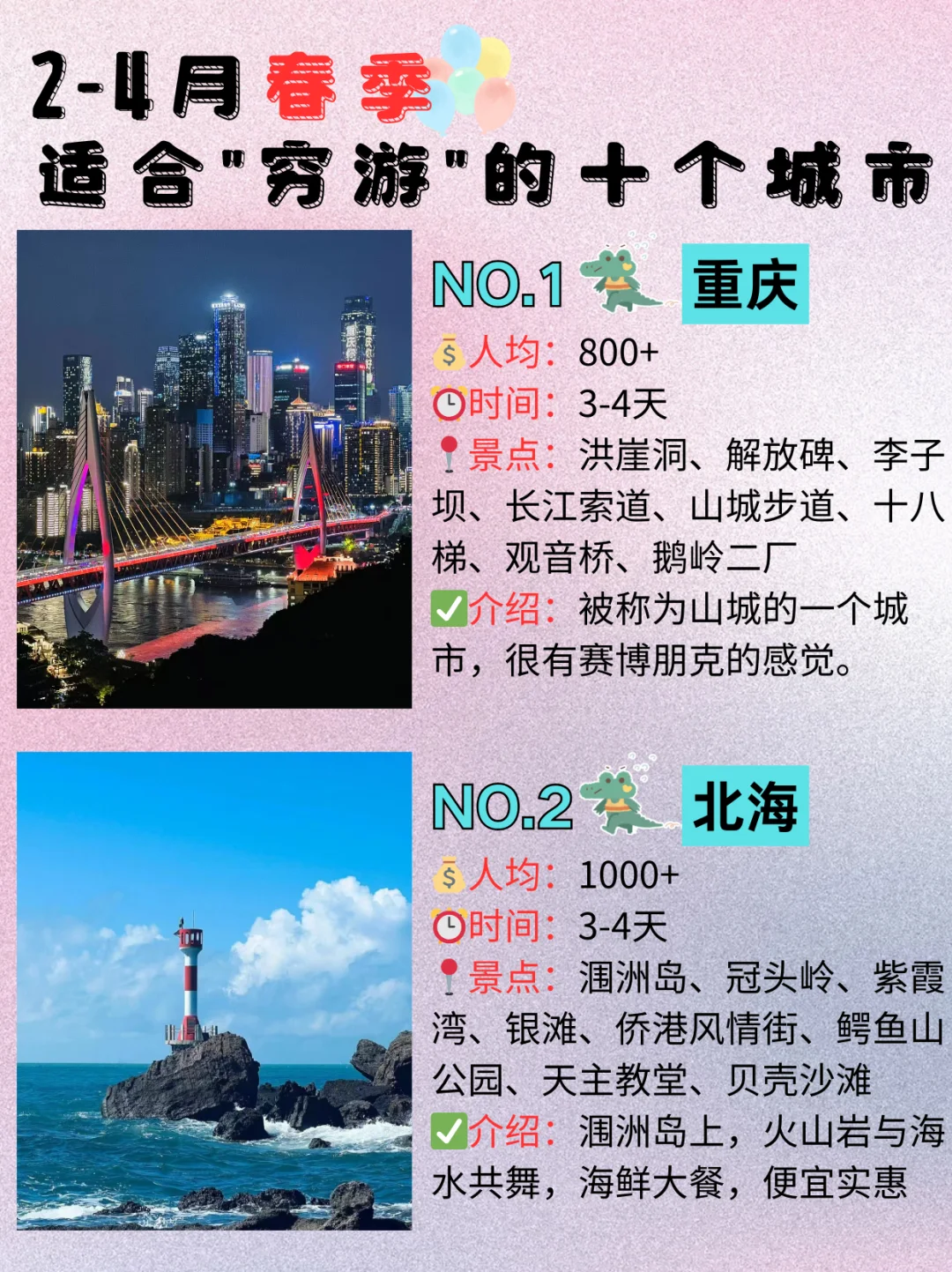 2-4月春季适合穷游的十个城市推荐💯📸