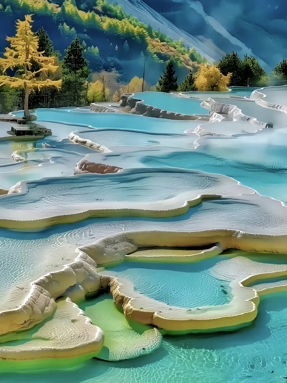 📍黄龙实拍‼️终于看到了语文课本的人间瑶池