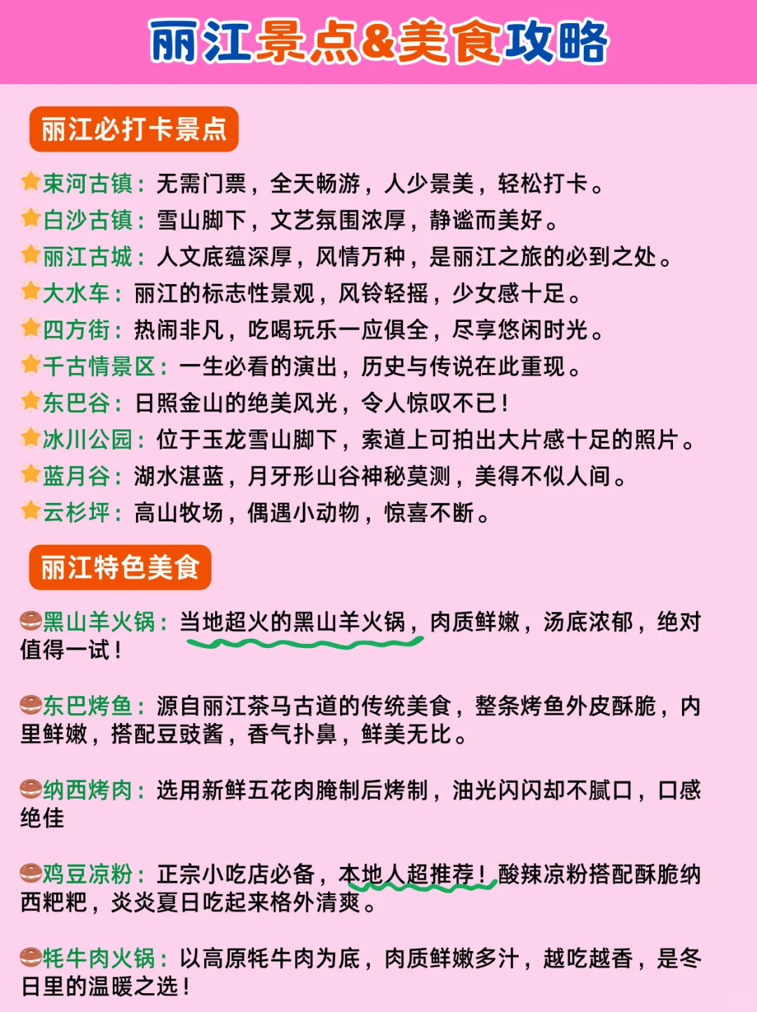 丽江旅游攻略｜丽江景点路线图🙋🏻‍♀️